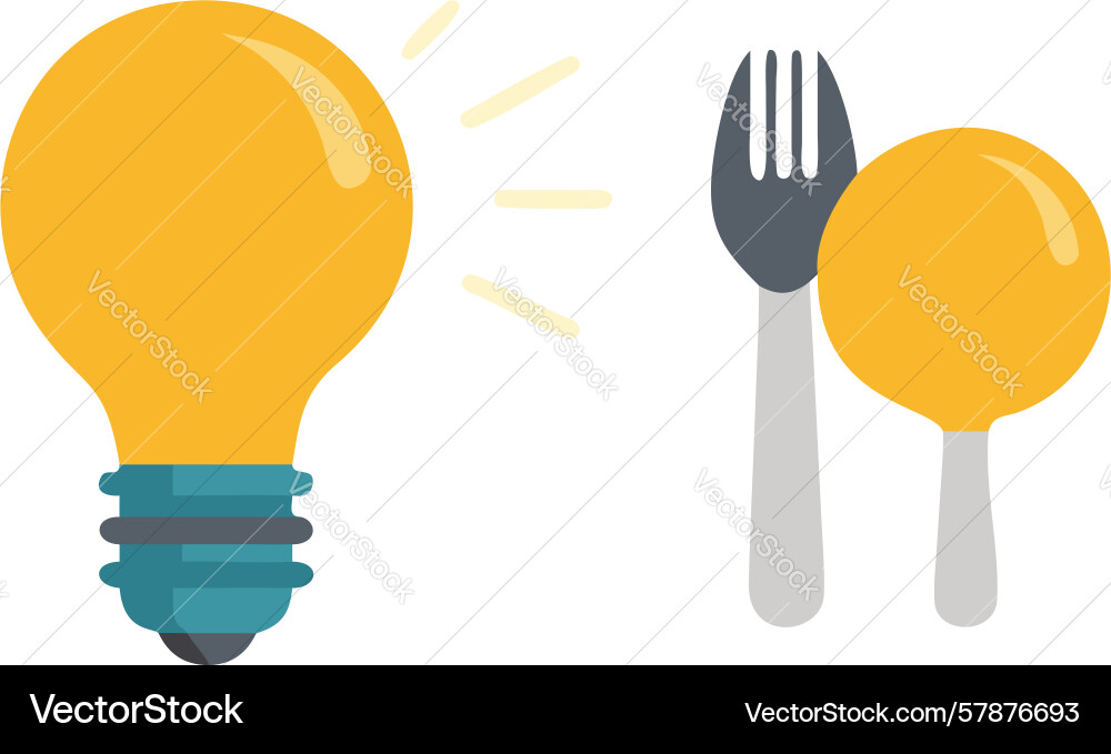Culinary innovation lightbulb design generative Vector Image