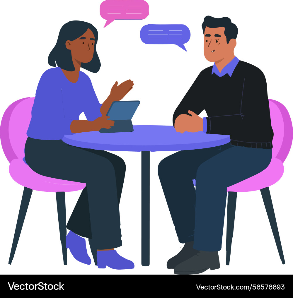 Design for business meeting interview in progress Design for business meeting interview in progress vector image