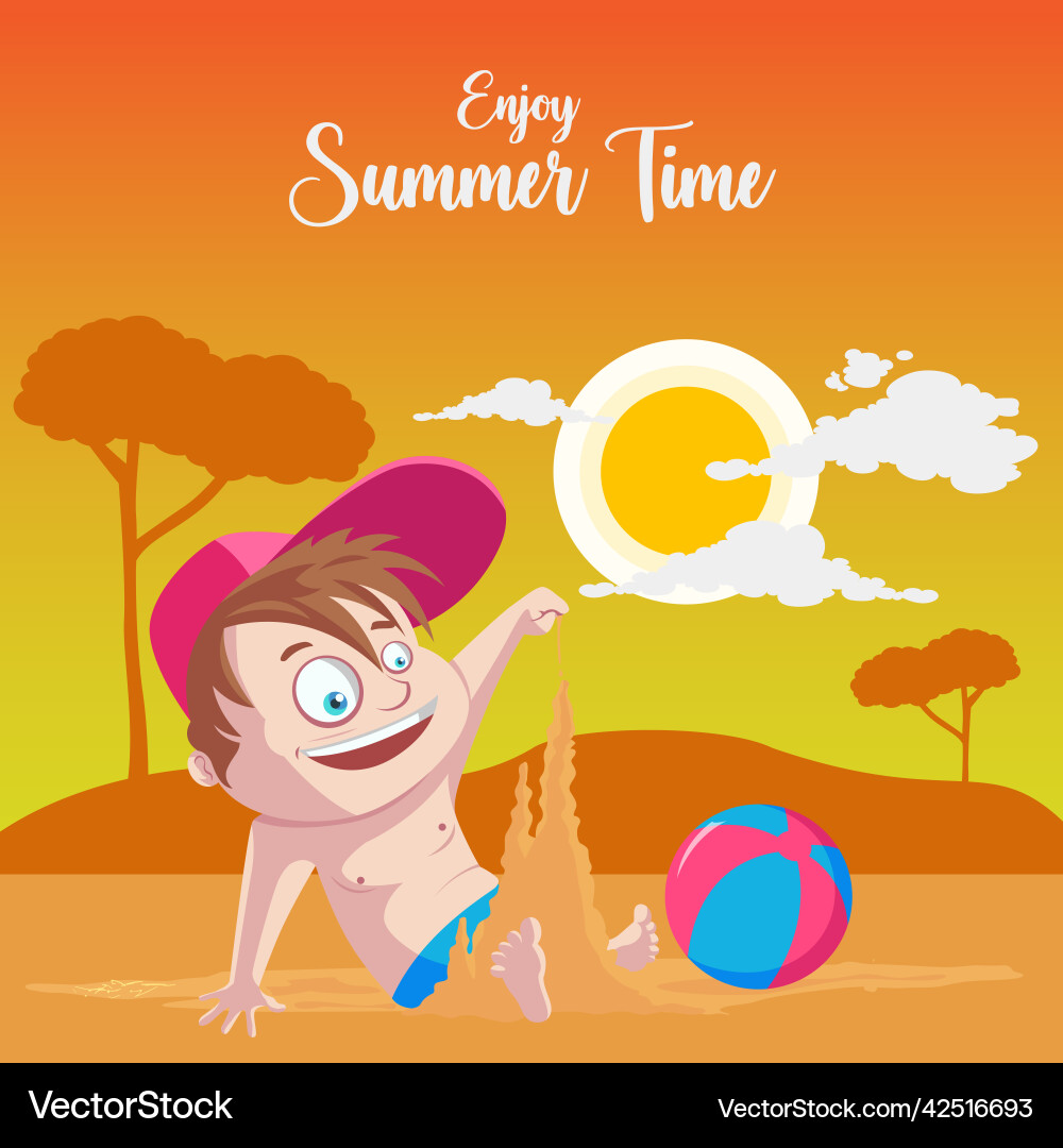 Enjoy summer time banner design vector image