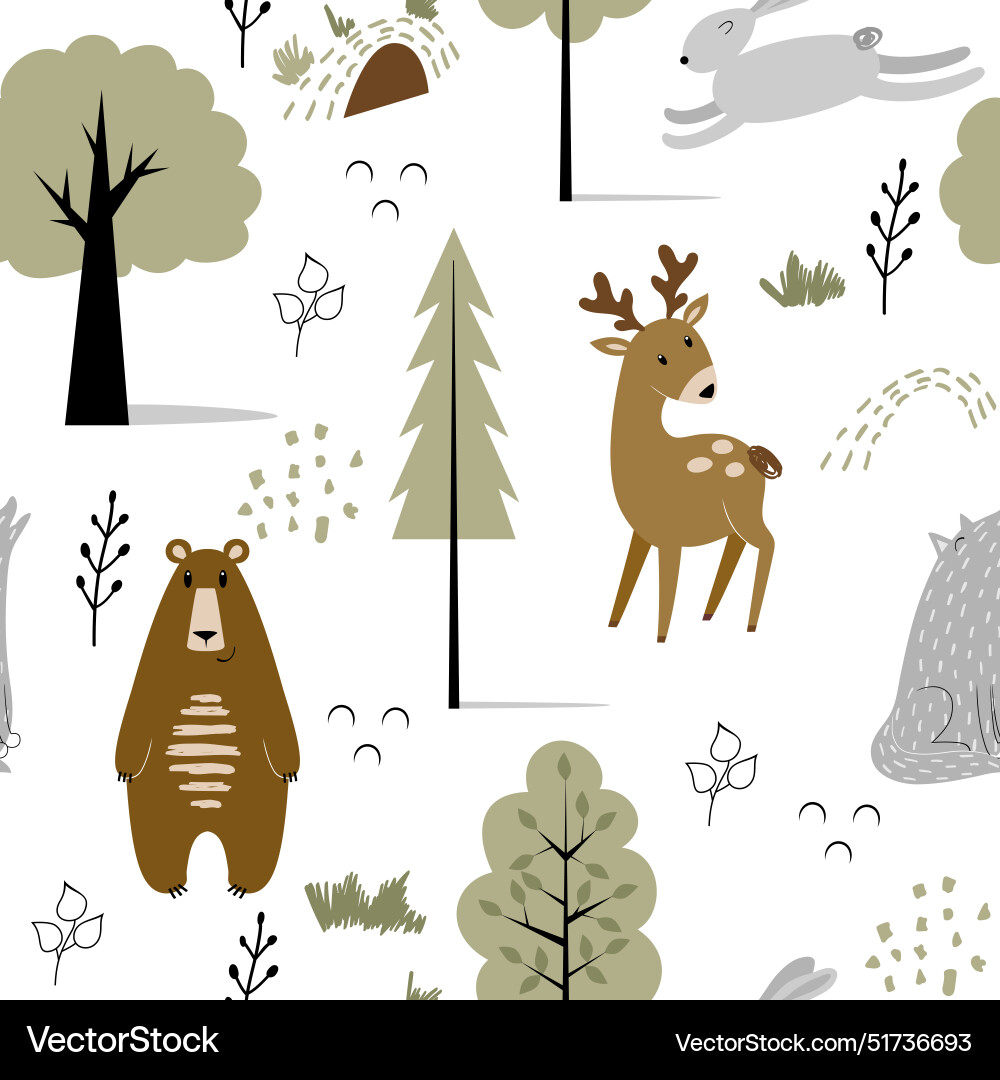 Forest seamless pattern Forest seamless pattern vector image