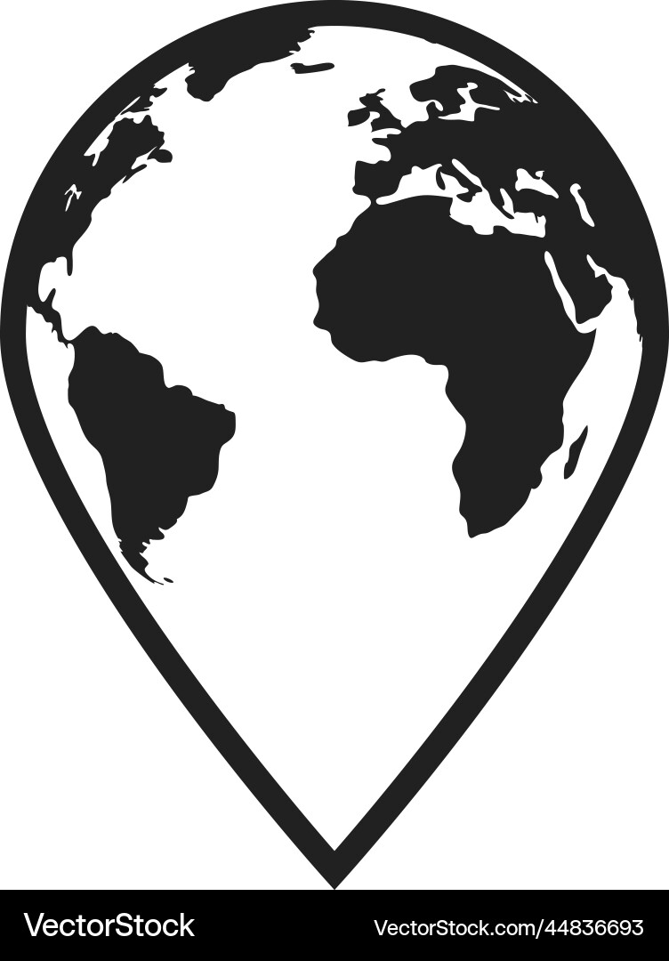 Geo Globus Pin Icon Vektorbild
