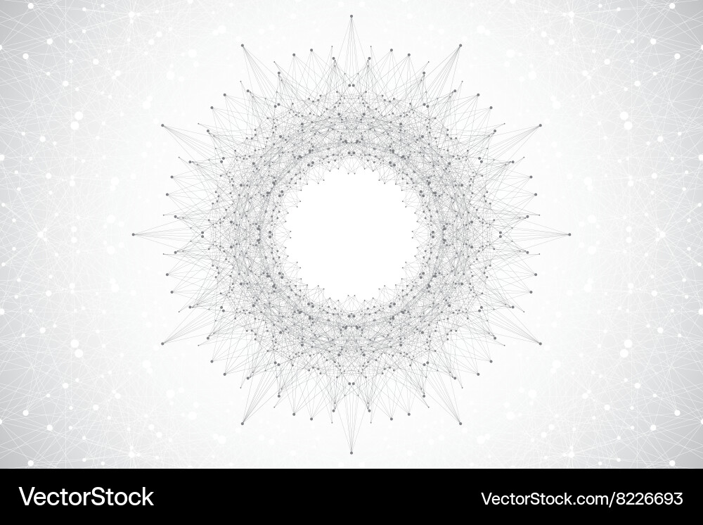 Geometric abstract round form with connected line vector image