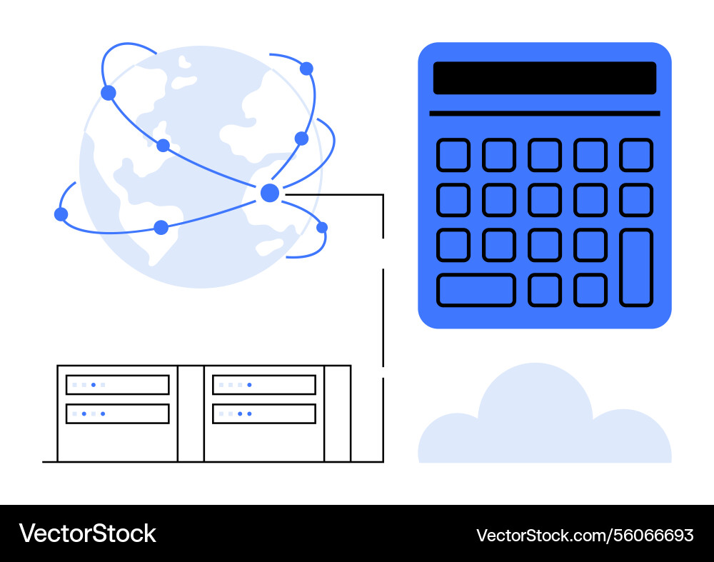 Globale Datennetzwerke mit Cloud-Integration Globale Datennetzwerke mit Cloud-Integration vektorbild