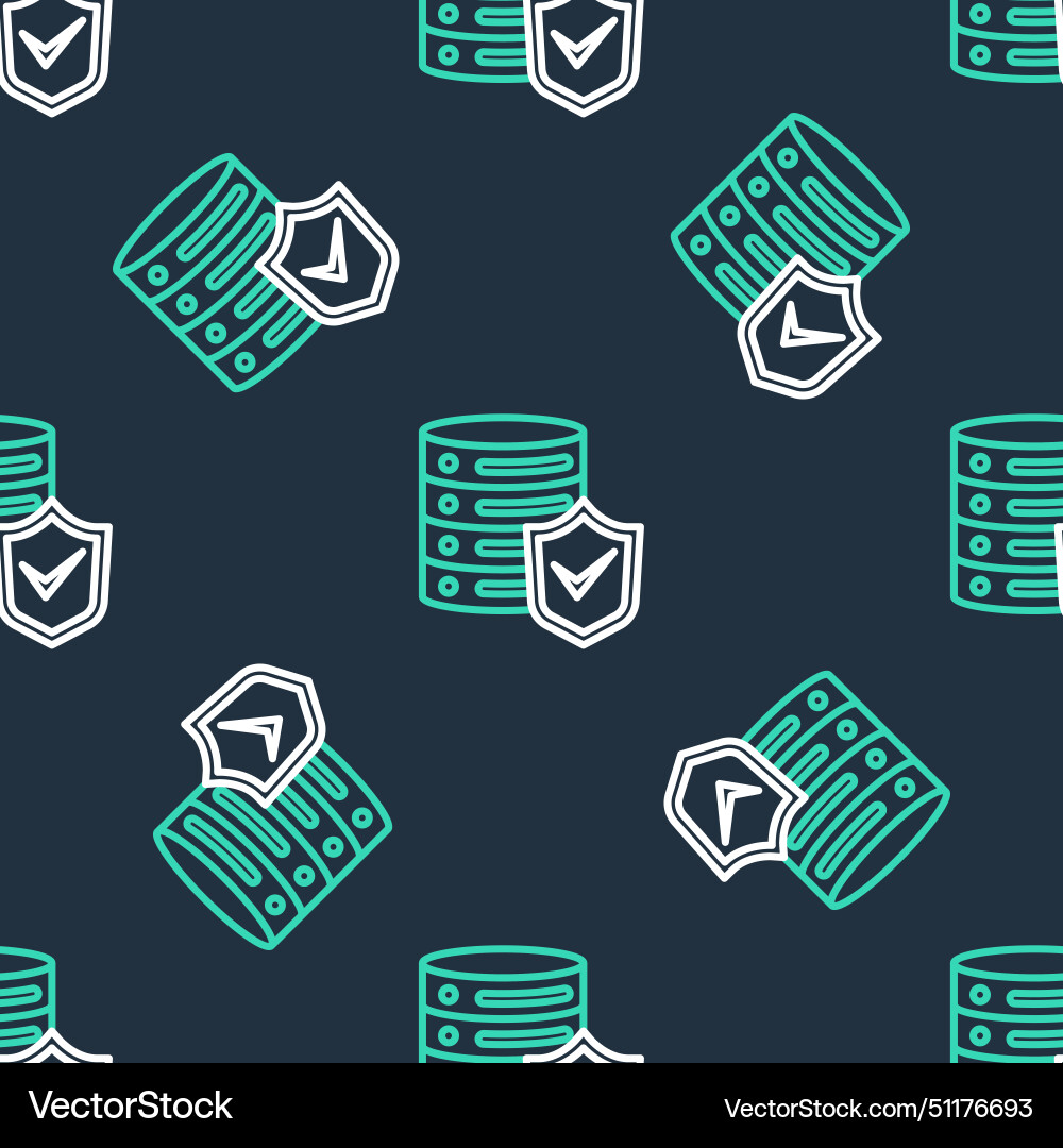 Line server with shield icon isolated seamless Line server with shield icon isolated seamless vector image