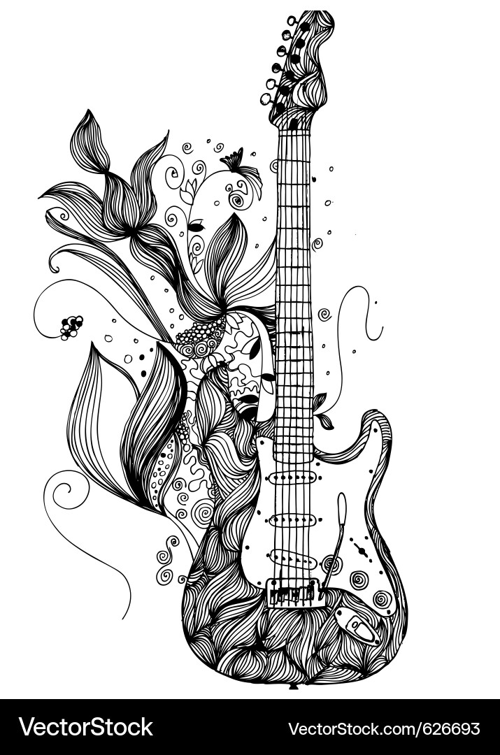 Musical Swirls and Notes Vector Image