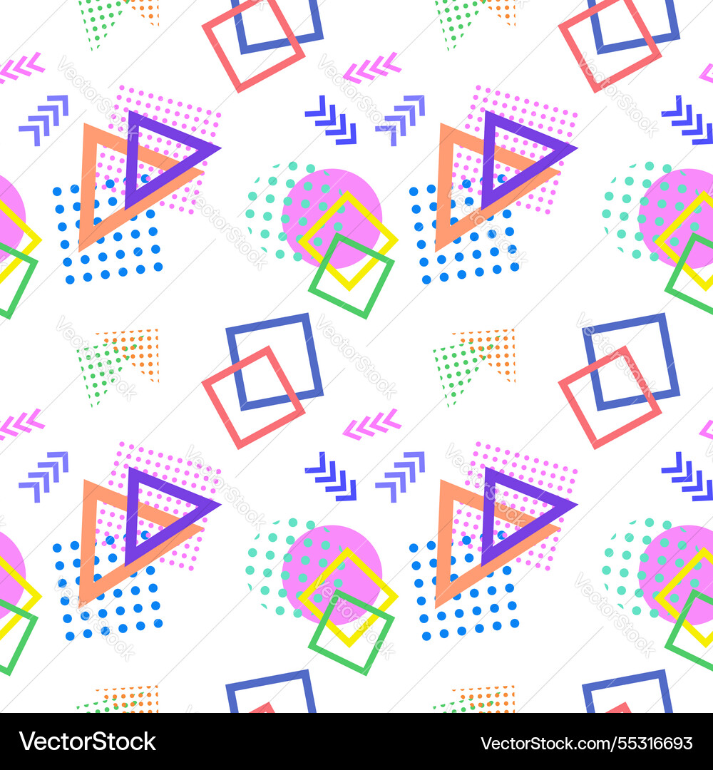 Seamless colorful geometric pattern with triangles Vector Image