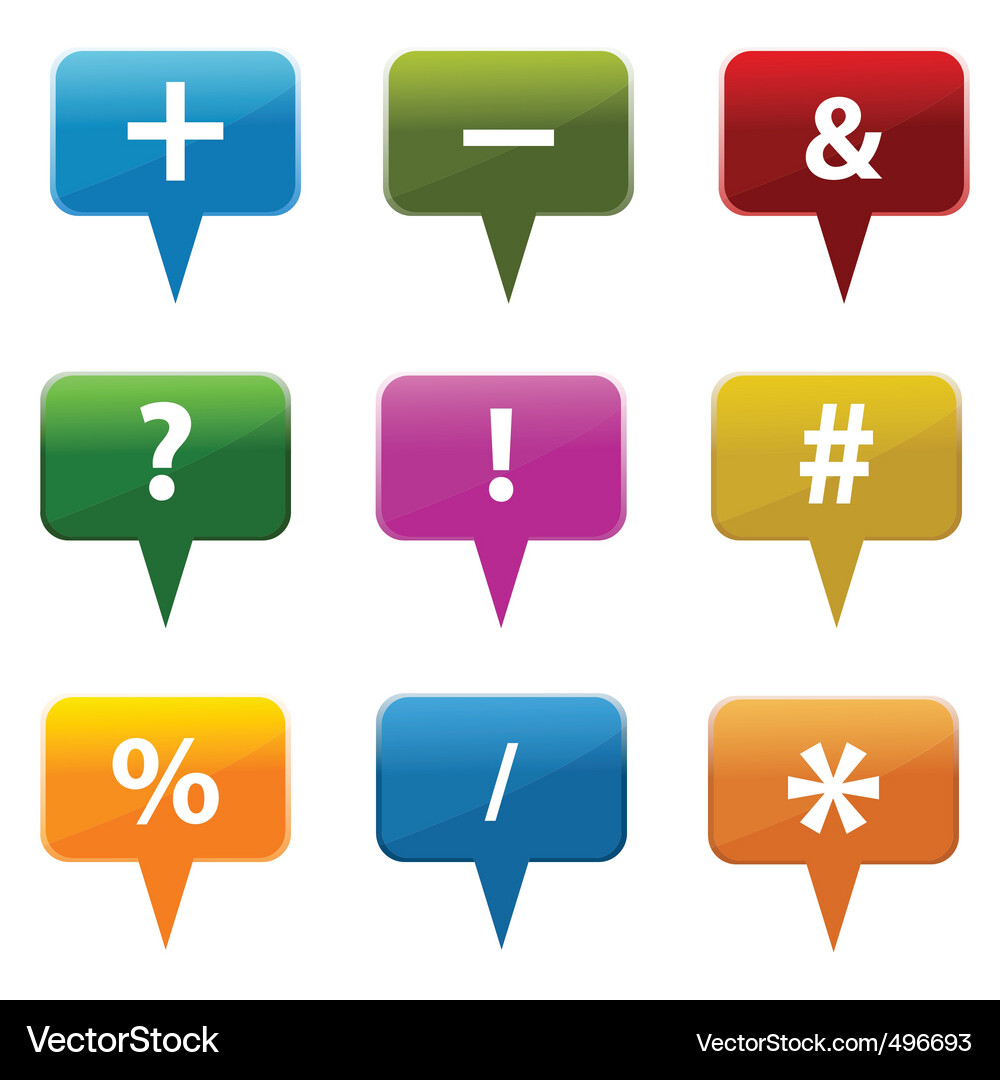 Speech Bubbles with Icons Vector Image