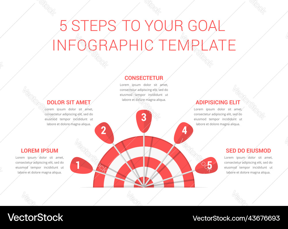 Target with five arrows Royalty Free Vector Image