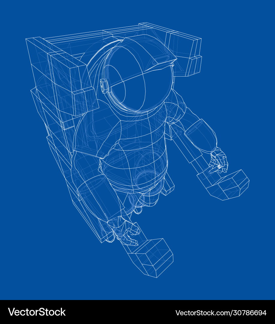 Astronaut concept rendering 3d Astronaut concept rendering 3d vector image