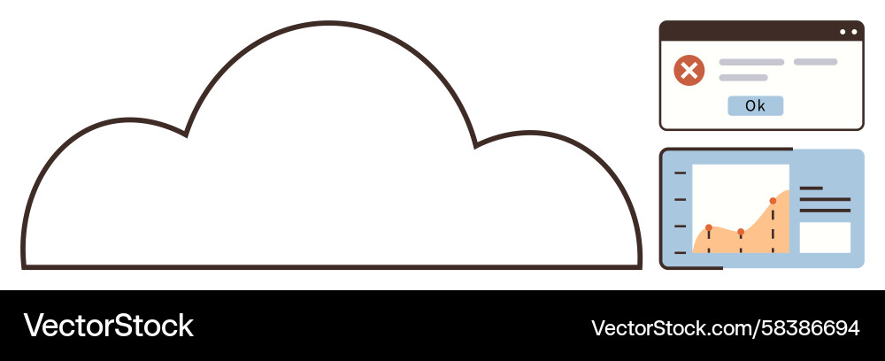 Cloud Data Analytics Error Vector Image