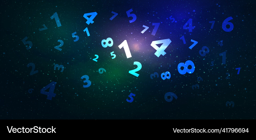 Cosmic Numbers Background vector image