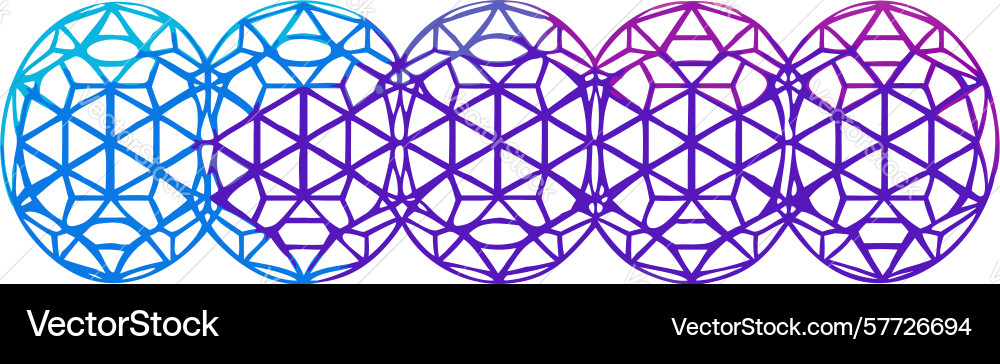 Geometric sphere mosaic pattern interlocking vector image