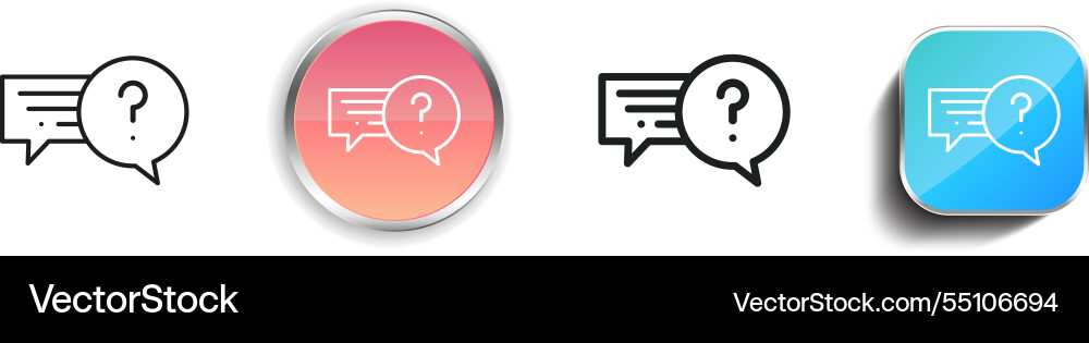 Interrogation icon thin linear regular and button Interrogation icon thin linear regular and button vector image