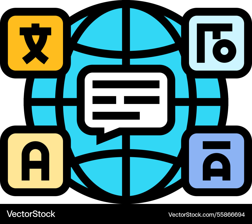 Multilingual globe nlp color icon vector image