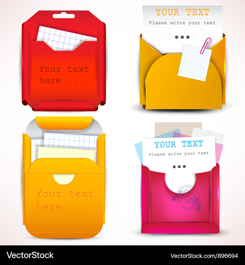 Paper Envelopes with Sheets Vector Image