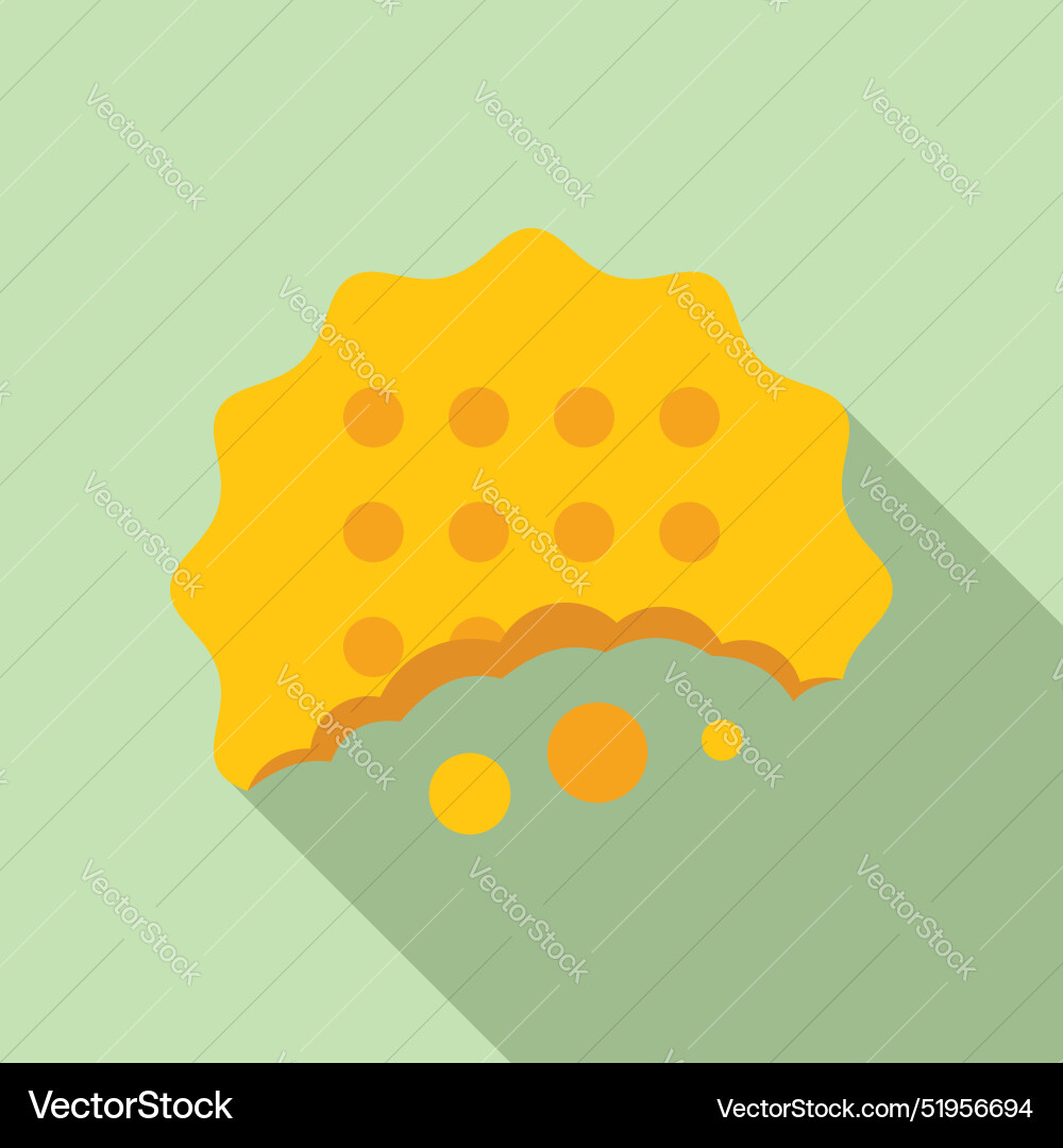 Round cracker crumbling creating crumbs in flat Round cracker crumbling creating crumbs in flat vector image