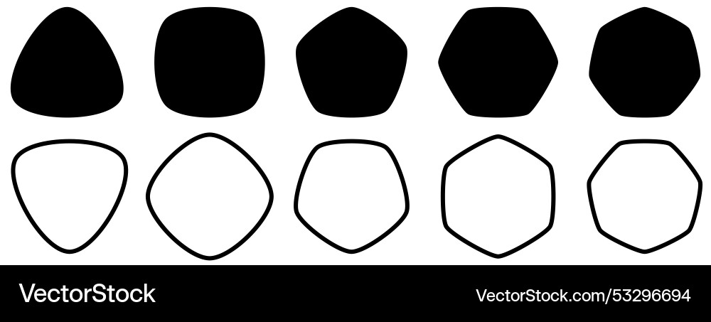 Set of polygons with rounded corners - triangle Set of polygons with rounded corners - triangle vector image
