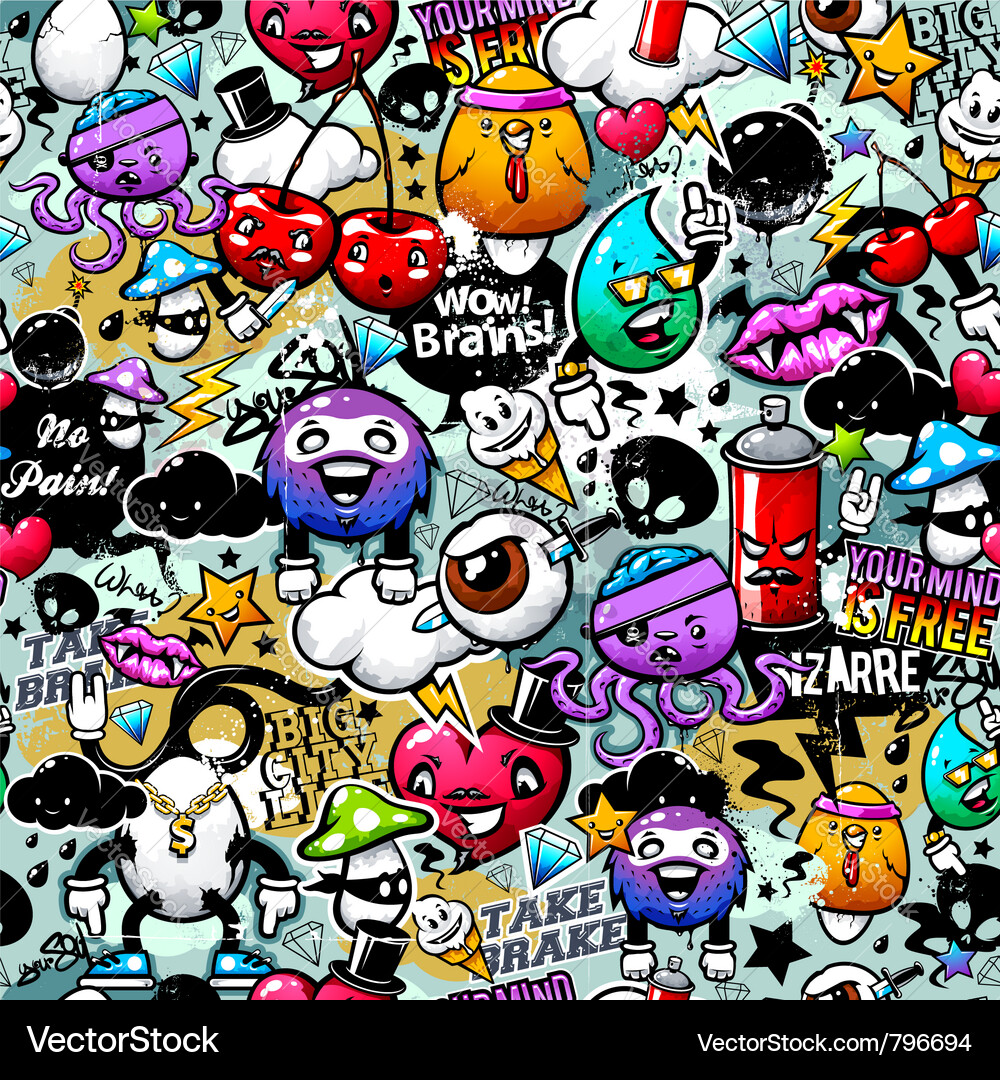Zany Graffiti Texture Vector Image
