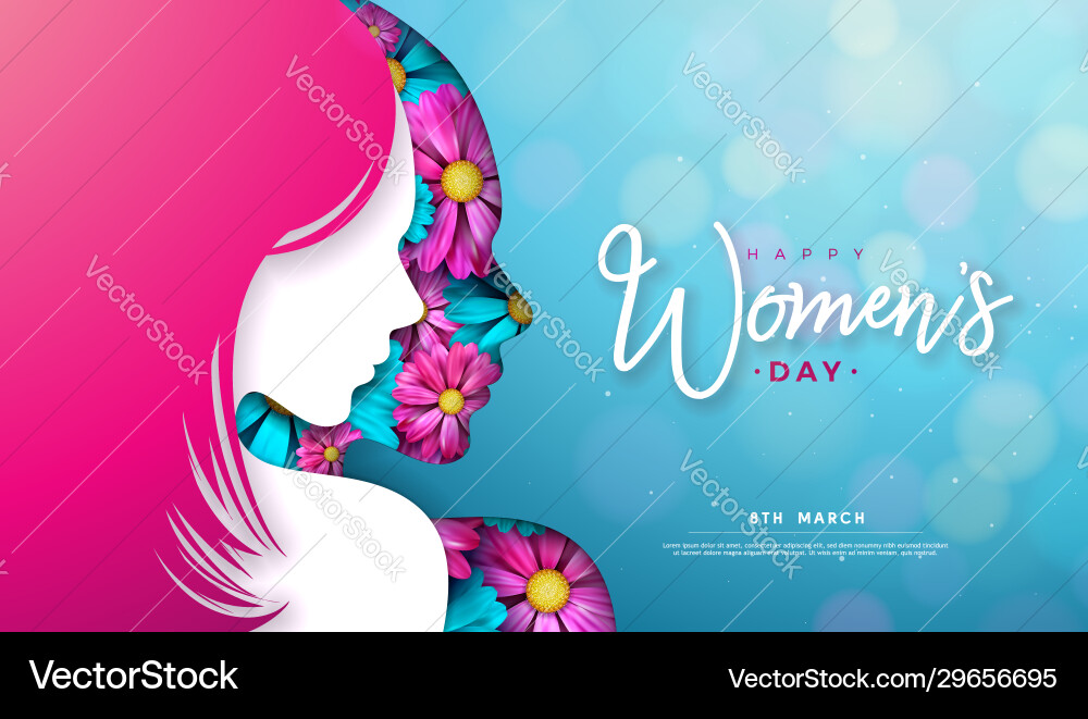 8 march womens day greeting card design 8 march womens day greeting card design vector image