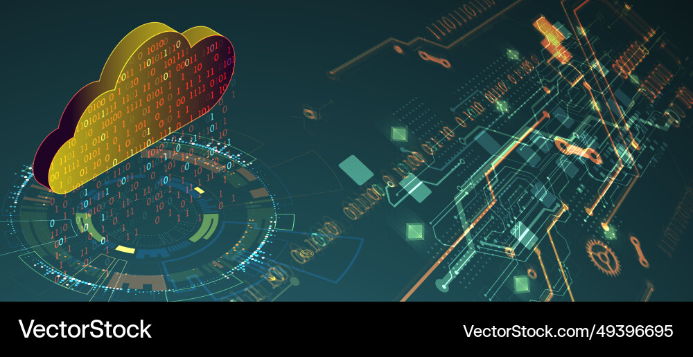 Cloud computing conceptabstract connection vector image