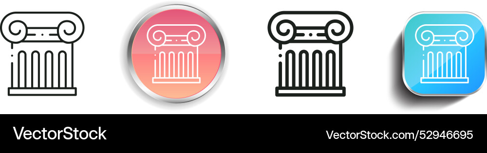 Column icon thin linear regular and button style vector image