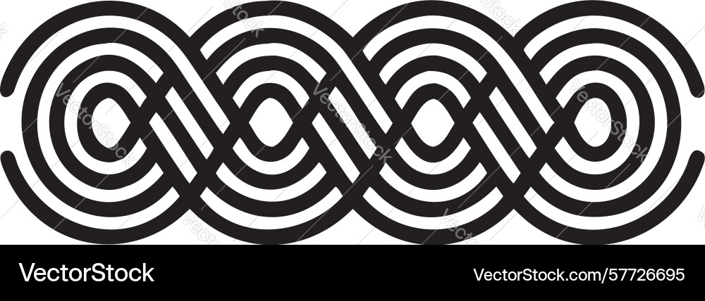 Continuous interlocking ring pattern abstract vector image