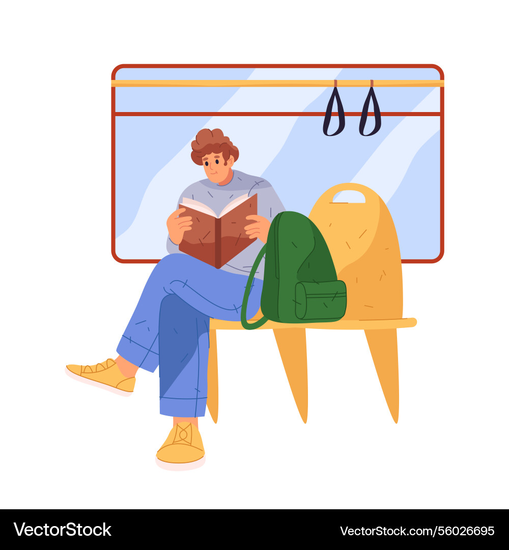 Daily routine of man commuting to work Daily routine of man commuting to work vector image