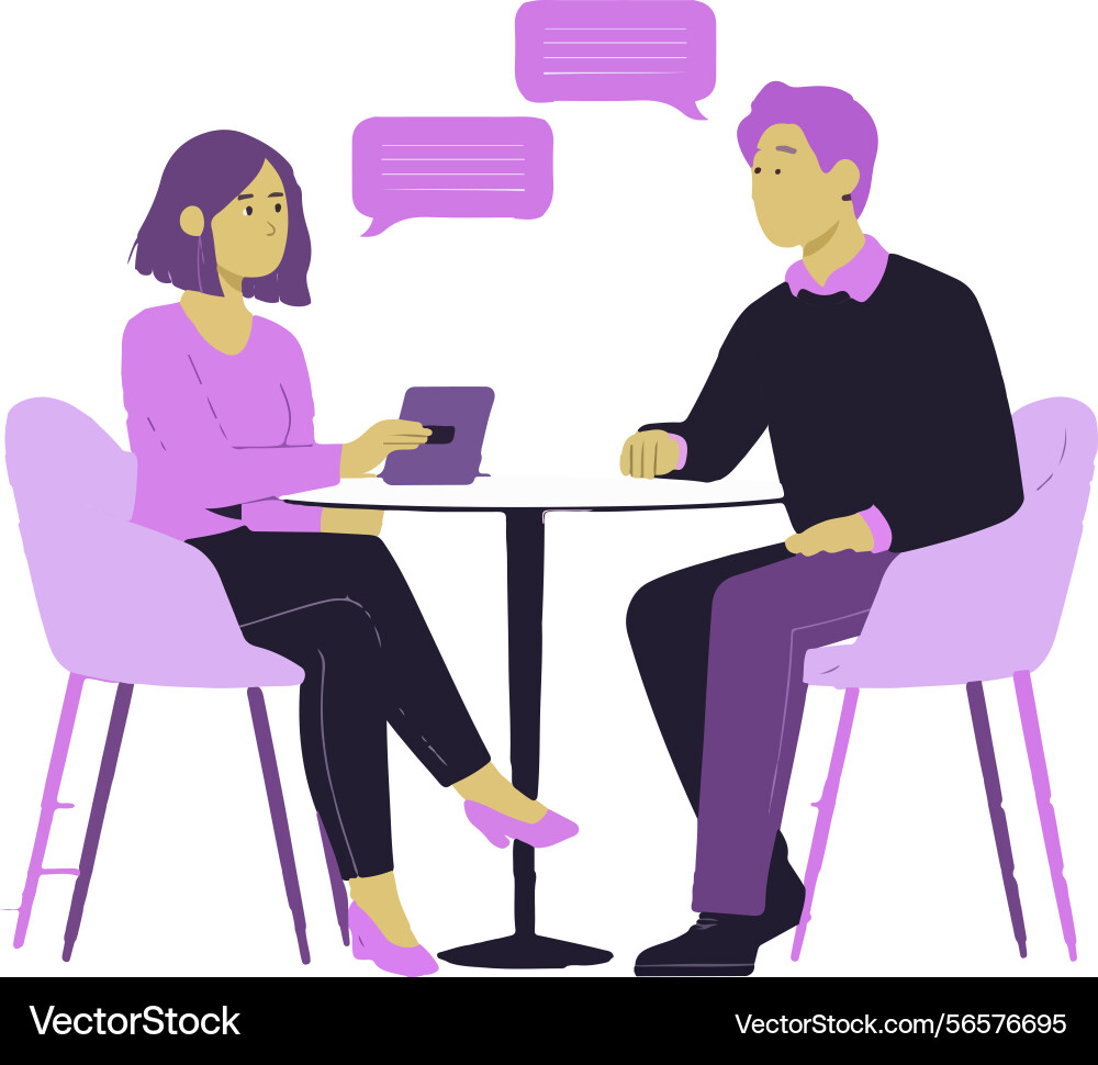 Design for business meeting interview in progress Design for business meeting interview in progress vector image