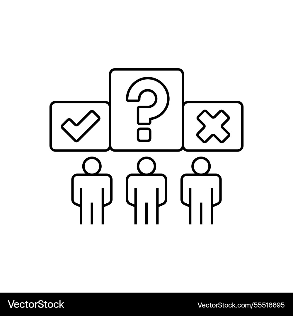 Interactive poll line icon linear style sign Interactive poll line icon linear style sign vector image