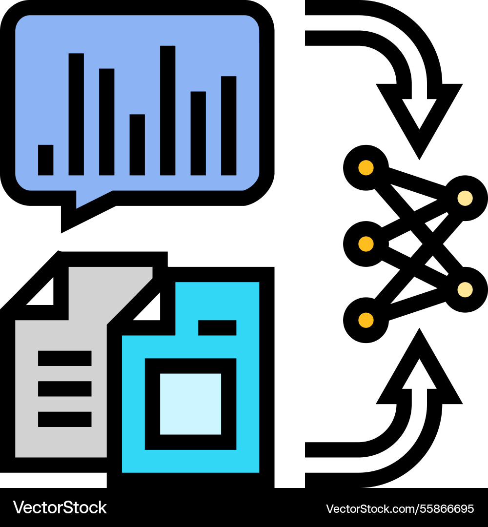 Natural language model nlp color icon vector image