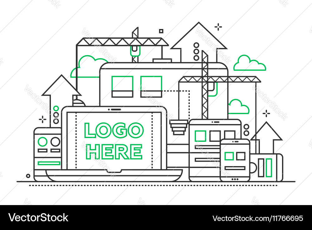 Programming tools - line design vector image