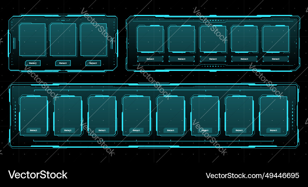 Sci-Fi HUD Interface Frames vector image