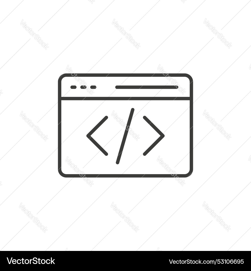 Web code line icon isolated on white background Vector Image