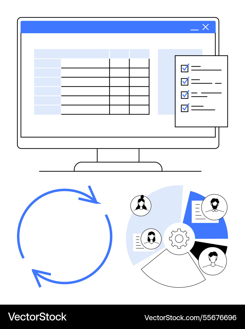 Aufgabenverwaltung Dashboard mit Workflow-Zyklus Aufgabenverwaltung Dashboard mit Workflow-Zyklus vektorbild