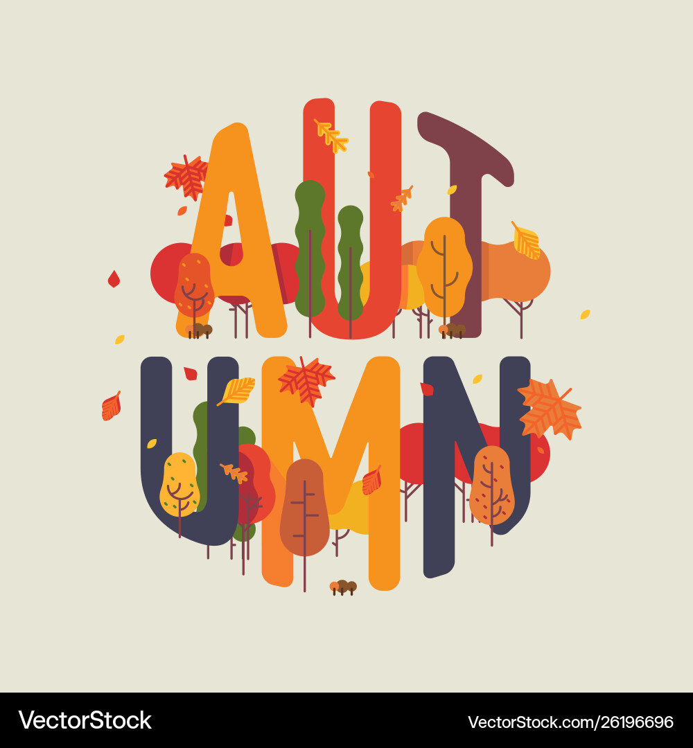 Autumn round design element Autumn round design element Vector Image