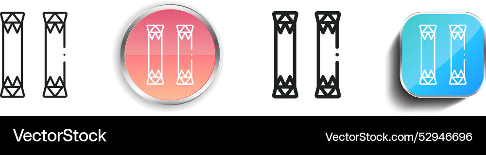 Columns icon thin linear regular and button style vector image