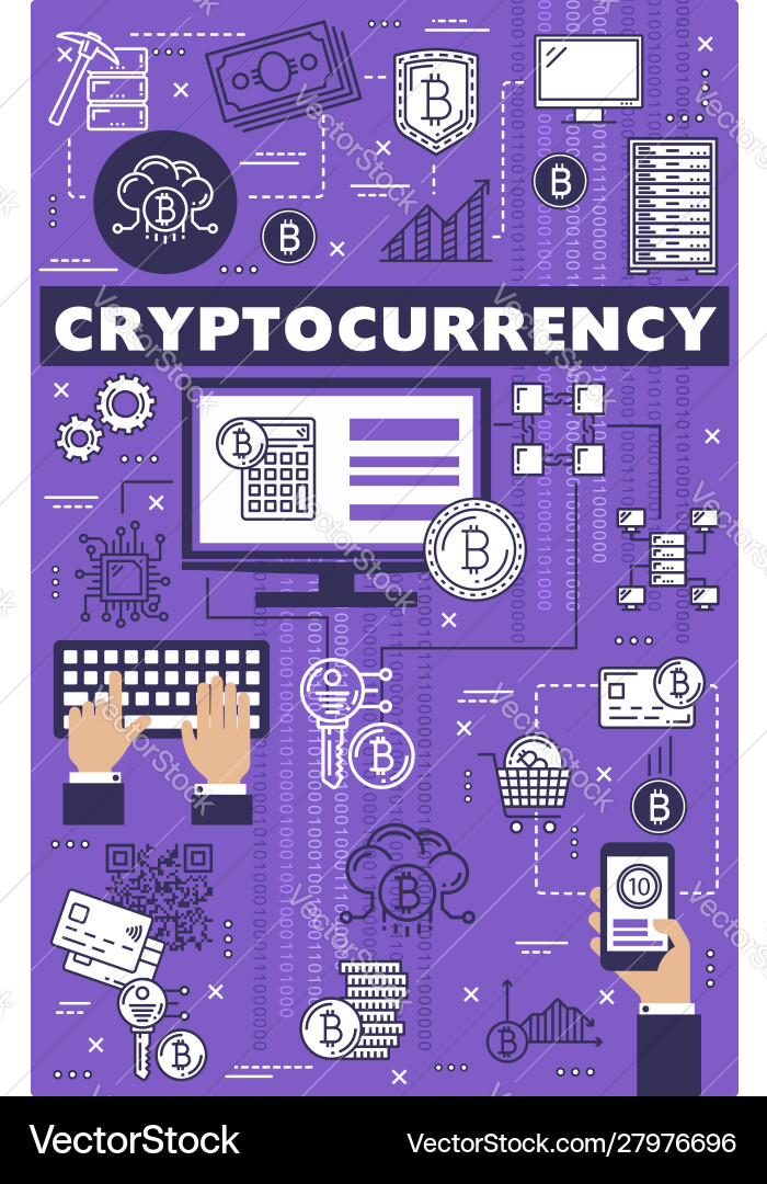 Cryptocurrency Blockchain Network Vector Image