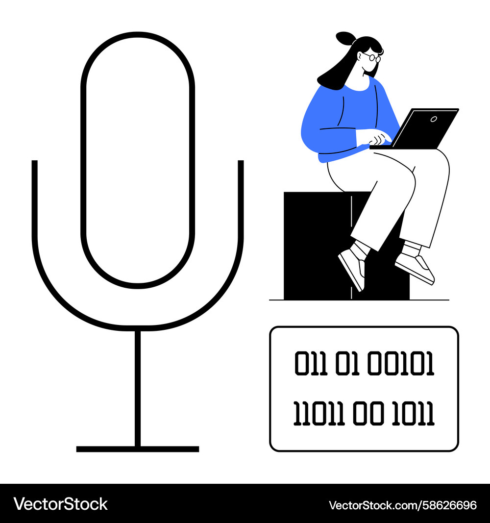 Digital voice recognition and coding concept Digital voice recognition and coding concept Vector Image