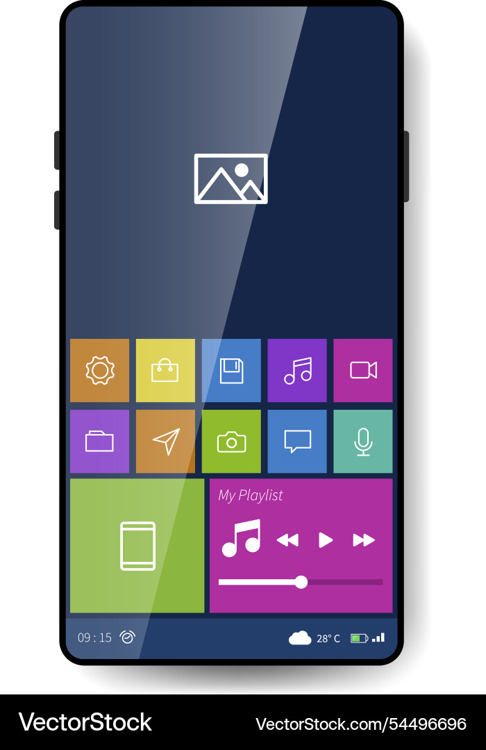 Modern simple user interface home screen design vector image