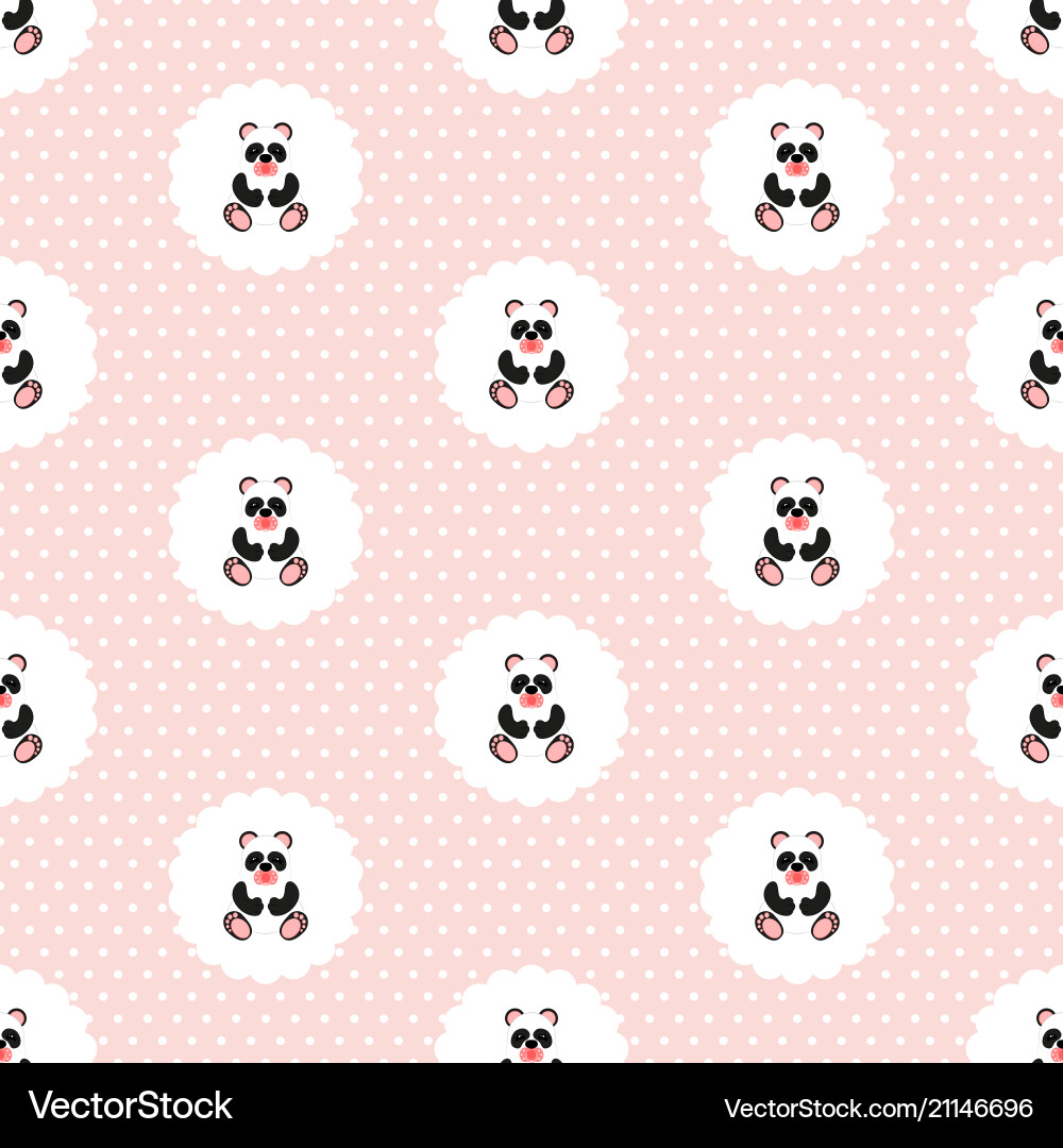 Panda baby pattern seamless vector image