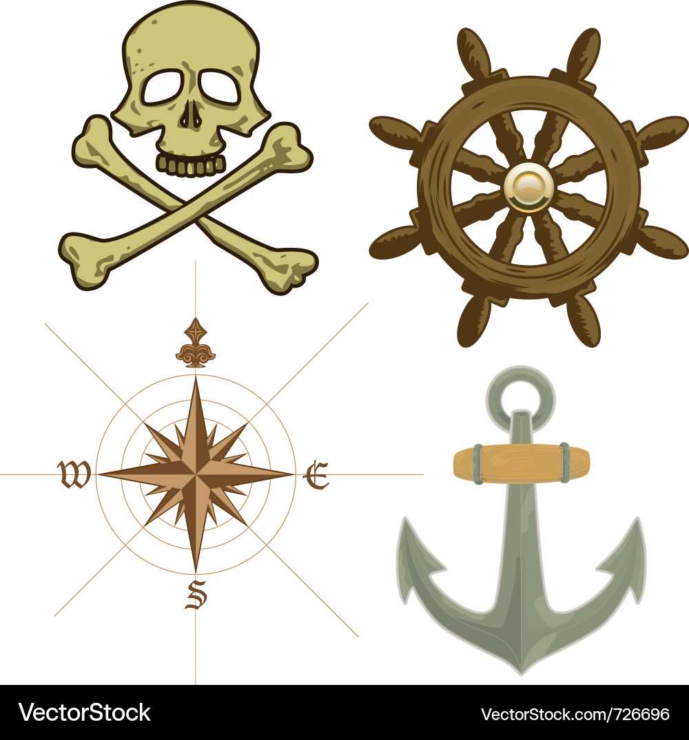 Pirate Sailing Icons vector image