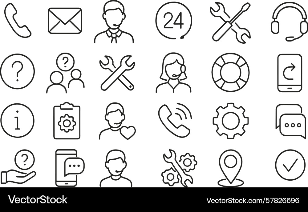 Set of web icons representing communication vector image