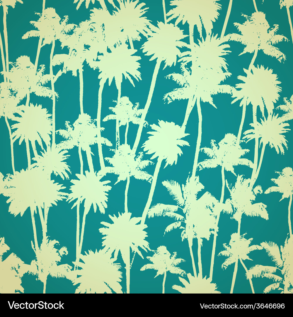 Tropical Palm Tree Seamless Pattern Vector Image