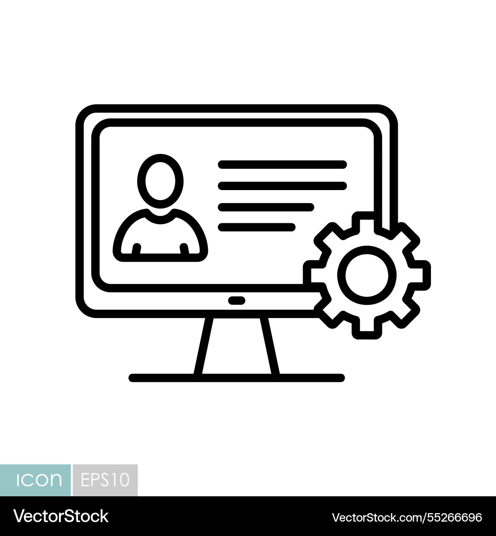 User customize settings on monitor icon vector image