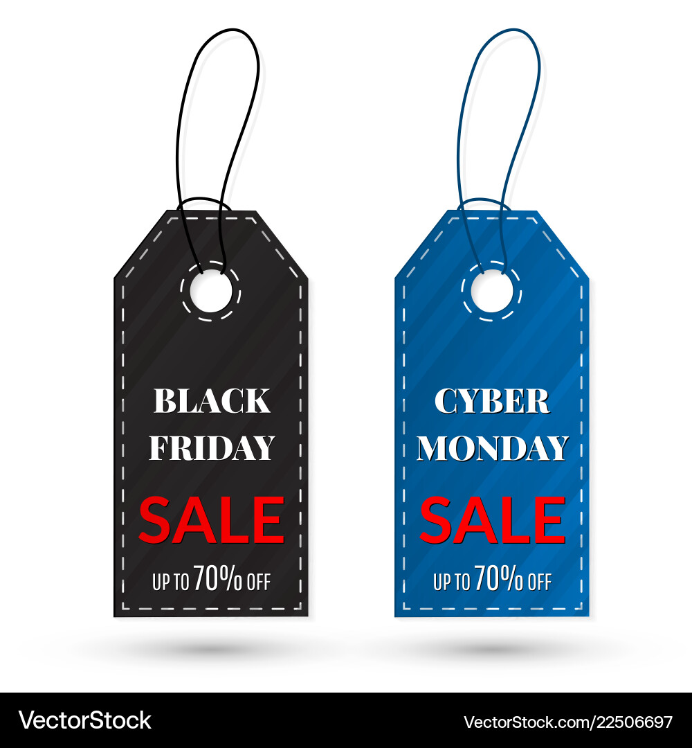 Black friday und cyber monday sales tag gruppiert Black friday und cyber monday sales tag gruppiert vektorbild