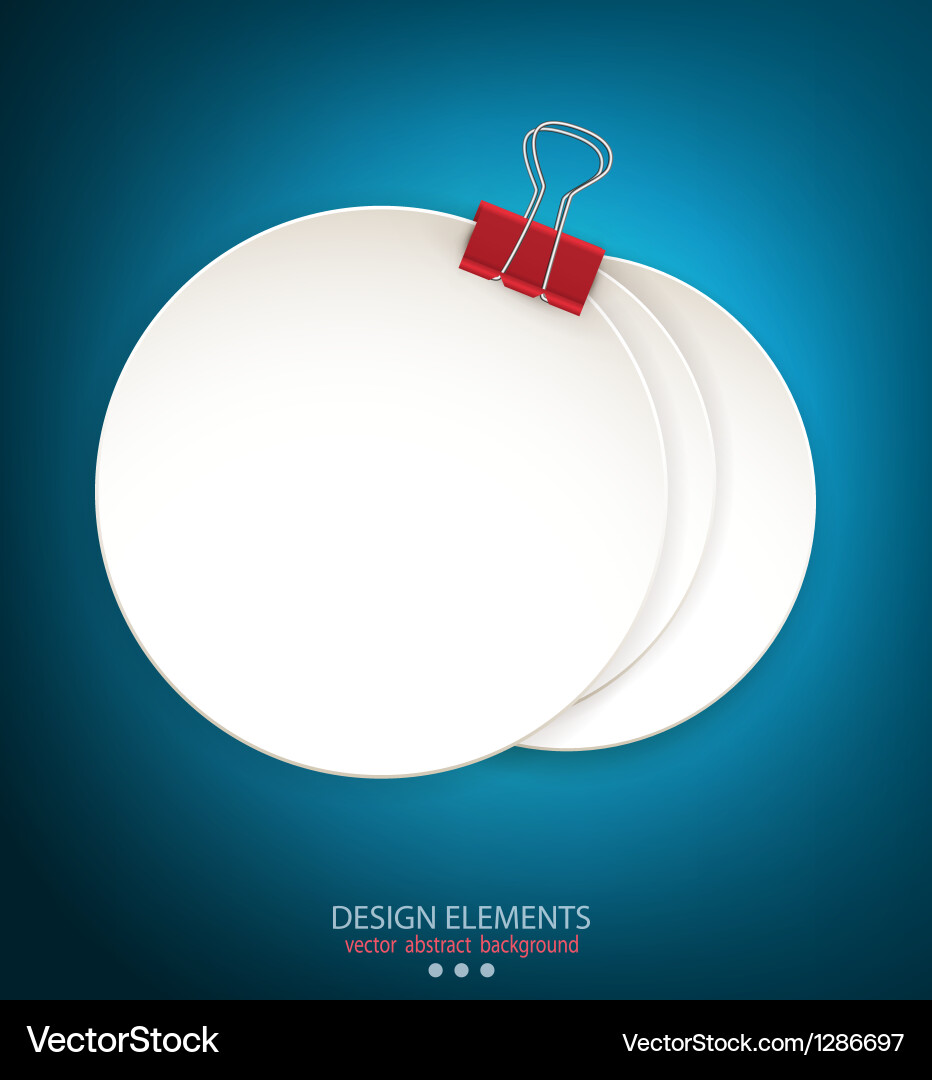 Blue background with a round stack of paper vector image