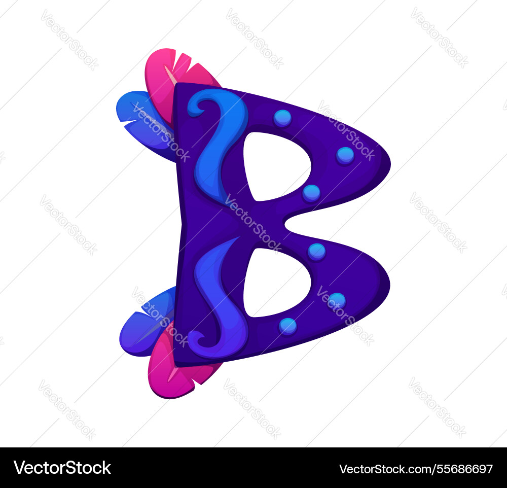 Cartoon Buchstaben b als Maskenmaske mit Drall Cartoon Buchstaben b als Maskenmaske mit Drall vektorbild