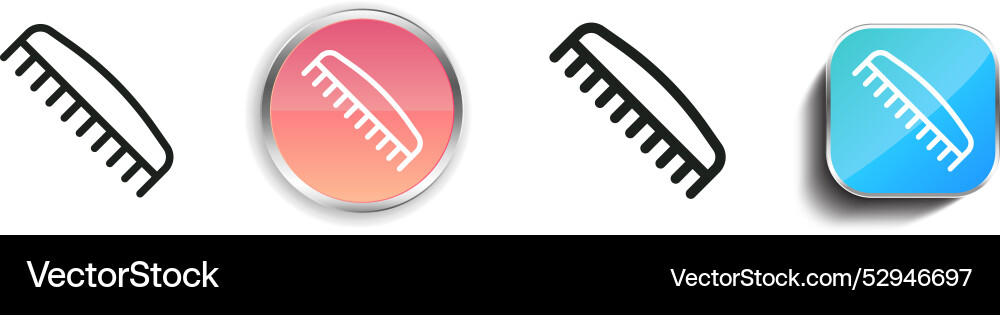Comb icon thin linear regular and button style vector image