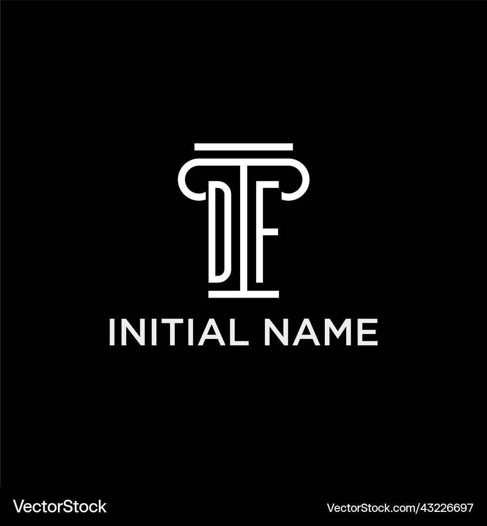 Df monogram initial logo with pillar shape icon – Royalty-Free Vector ...
