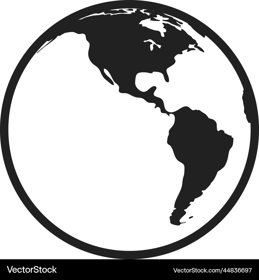 Globe icon round map with american continents vector image